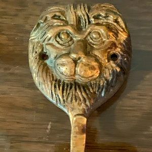 Vintage Brass Lion Door Hook